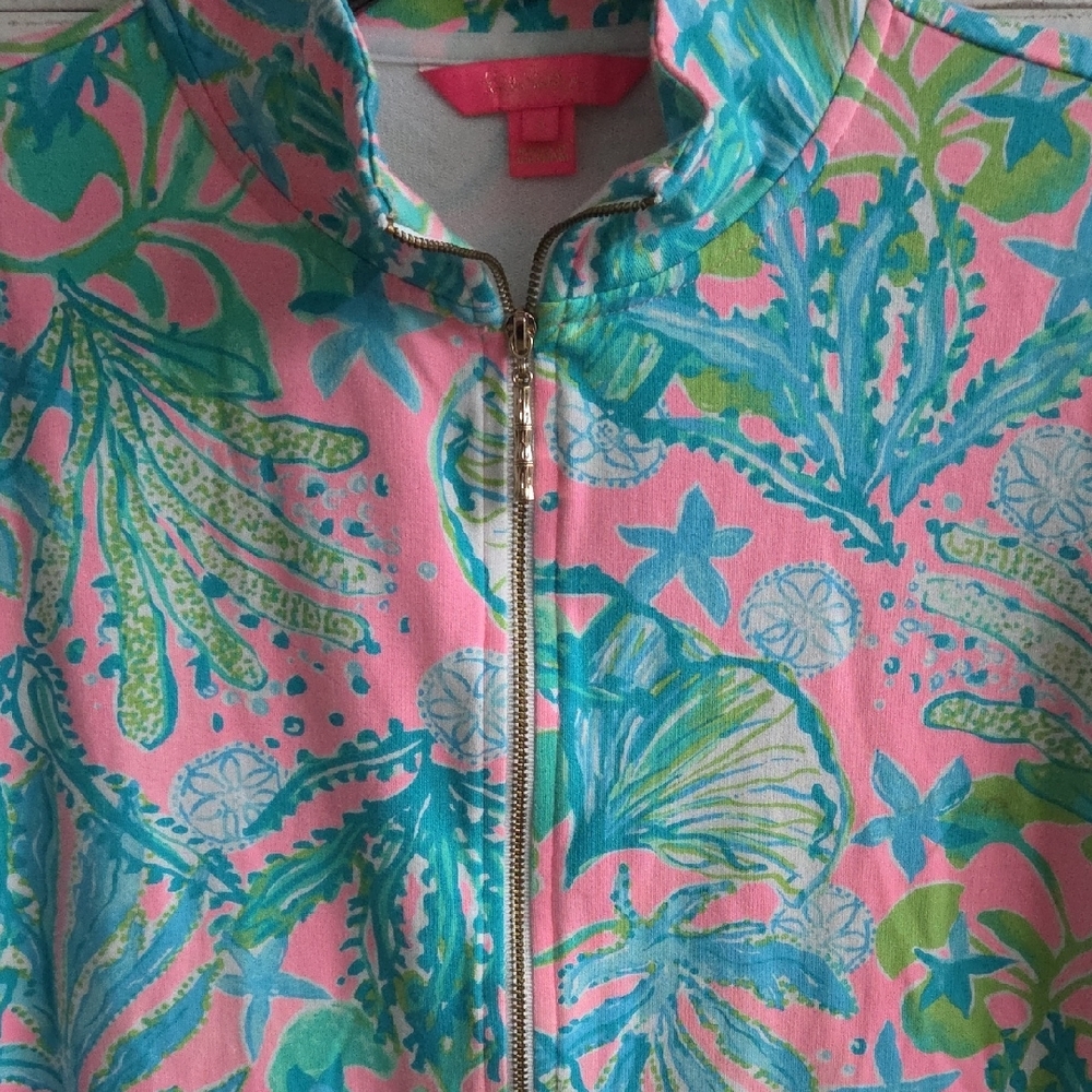 Lilly Pulitzer Pink and Blue Tropical Jacket - Picture 3 of 5